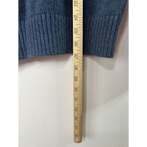 Eddie Bauer Sweater Men's Blue Tight Knit Button Cotton 90s Vintage Size Large - Picture 8 of 10